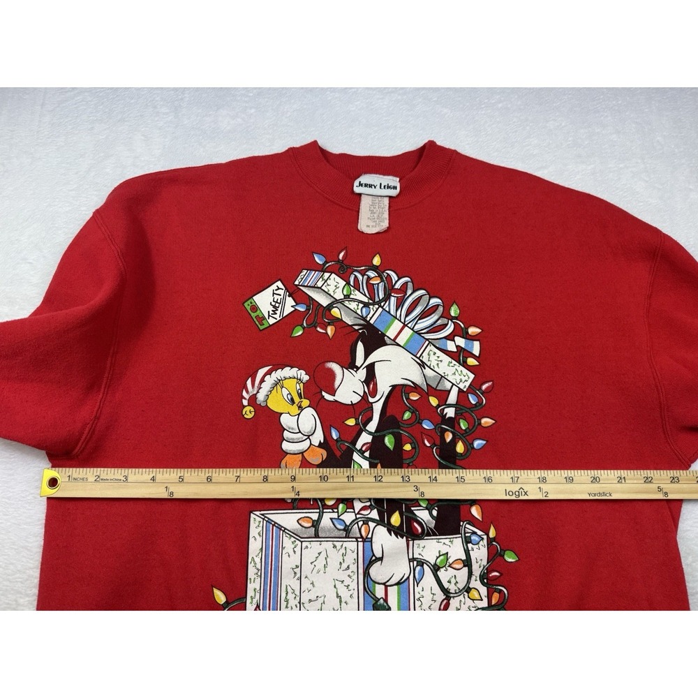 Vintage Looney Tunes Sweatshirt Mens XL Sylvester Tweety Christmas Crewneck 90s - Picture 6 of 7